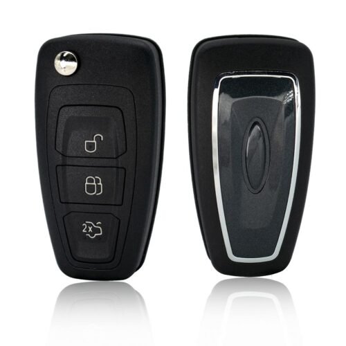 3 Buttons Car Key Fob for Ford Flip Folding Remote Key Shell Cover Auto Fob Case With Blade Button Key Cover Silicone Replacement