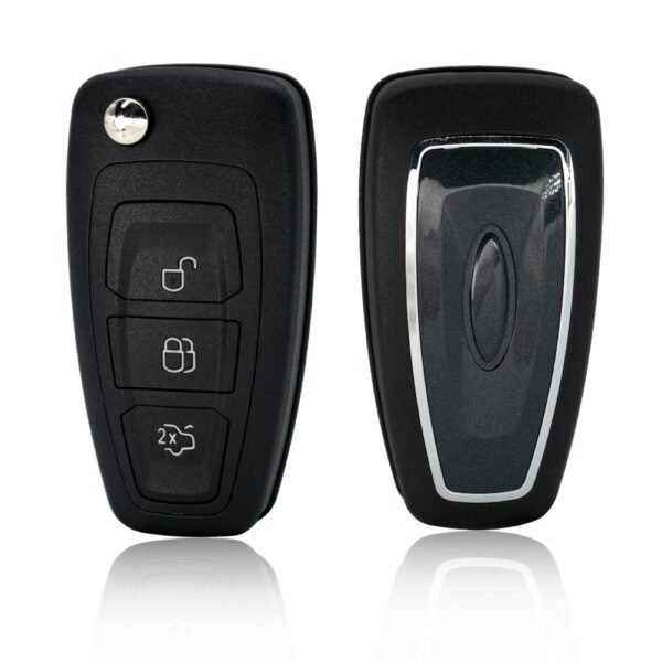 3 Buttons Car Key Fob for Ford Flip Folding Remote Key Shell Cover Auto Fob Case With Blade Button Key Cover Silicone Replacement