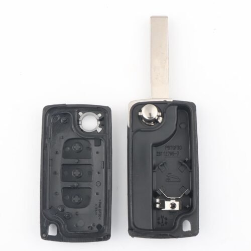 Car Key Shell 3 Buttons 0536 HU83 Compatible with Citroen Berlingo Dispatch Peugeot Partner Expert Fiat Scudo Toyota ProAce Remote Control Key Case with Battery Holder and Slot
