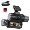 GKU Dash Cam Car Front Rear 3 Channel 4K