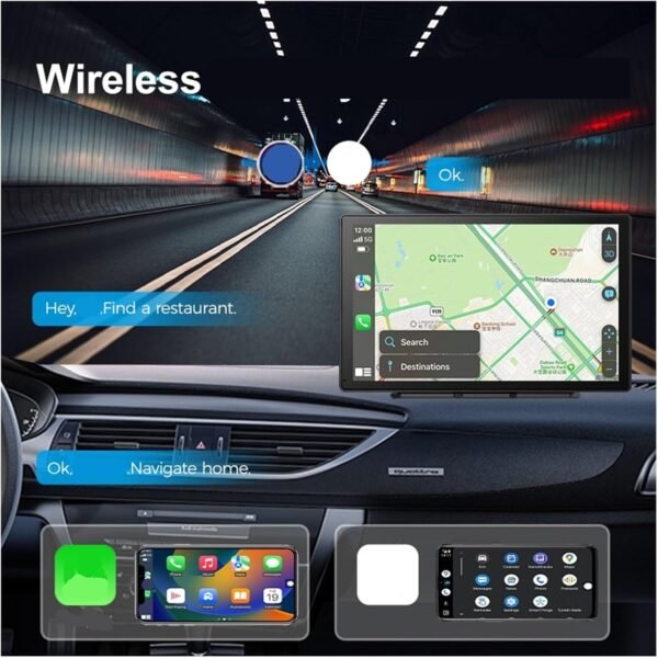 Carplay screen Android wireless car media player with IPS screen and reversing function
