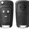 2-Piece Car Key Shell Replacement with Silicone Key Fob for Vauxhall Astra J Insignia Mokka Zafira C Cascade 3 Button Flip Folding Key Case (KG-Chv-3F)