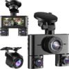 360 Dash Cam Front and Rear Inside 4 Channel Dash Camera for Cars FHD 1080P