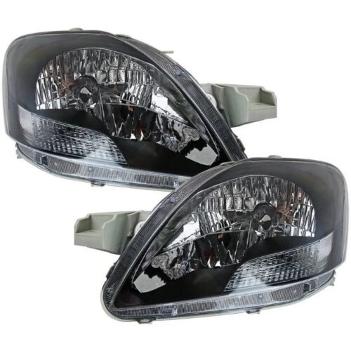 1 Set Toyota Vios 07–12 Head Lamp Crystal Black